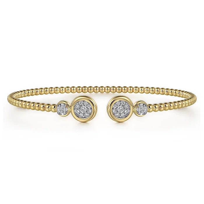 Round Cluster Beaded Diamond Cuff