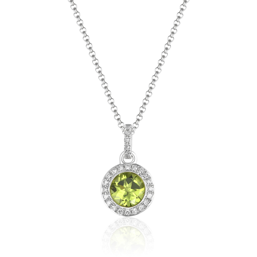 White gold peridot necklace top