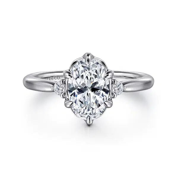 Oval Contemporary Engagement Semi-Mount