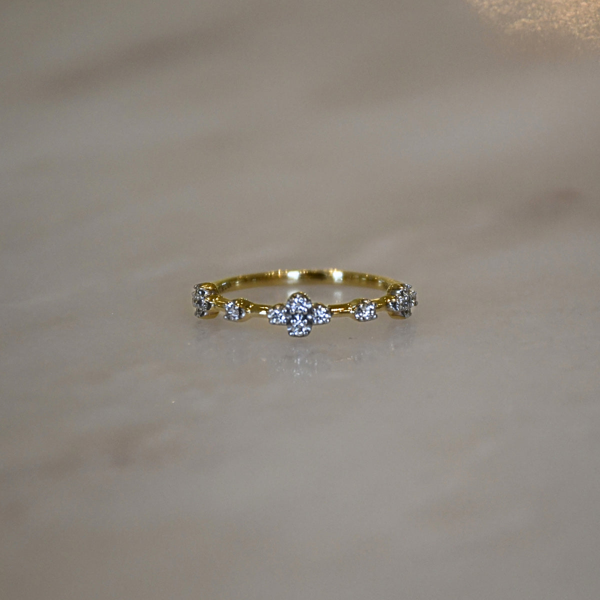 Diamond Clover Stackable Ring