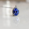 Tanzanite & Diamond Halo Pendant