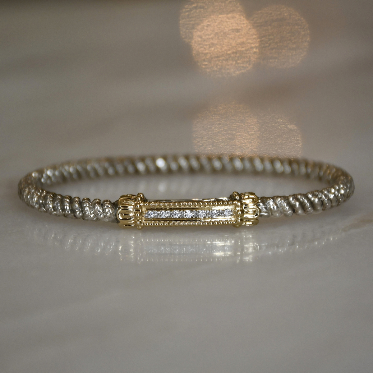 14ky/Sterling Silver Bangle Bracelet