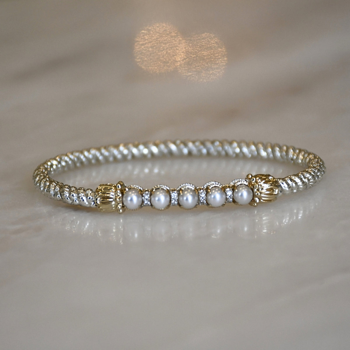 14ky/Sterling Silver Bangle Bracelet