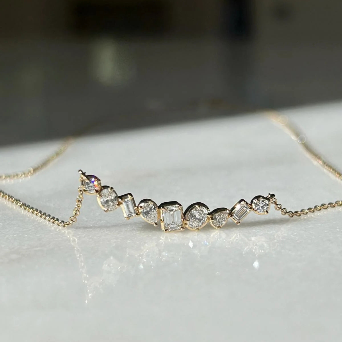 Multi Shape Diamond Necklace