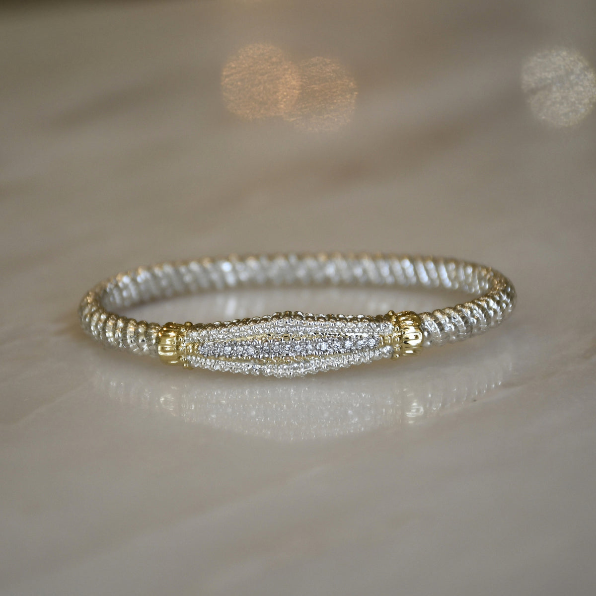 14ky/Sterling Silver Bangle Bracelet