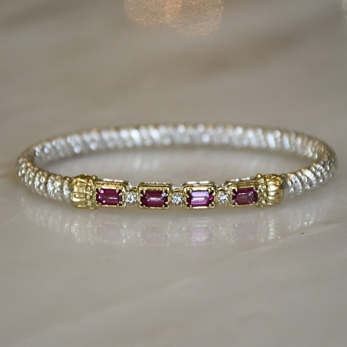 14ky/Sterling Silver Bangle Bracelet