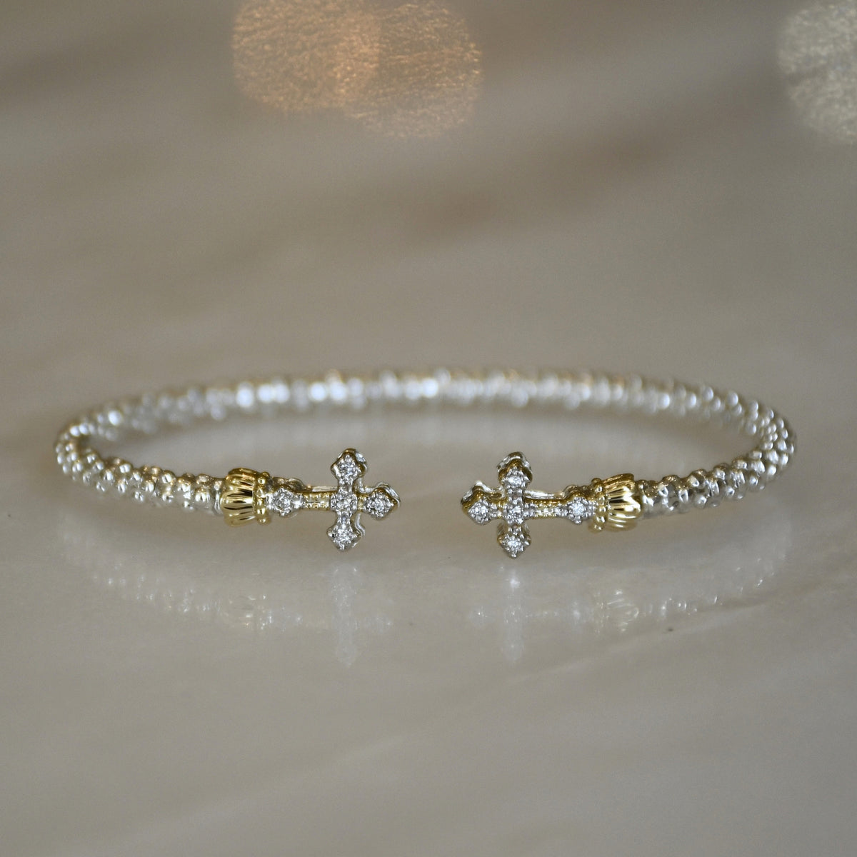 14ky/Sterling Silver Bangle Bracelet