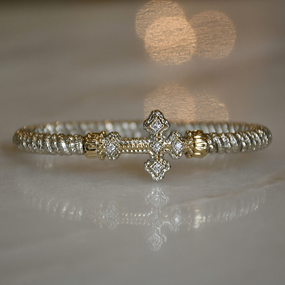 14ky/Sterling Silver Bangle Bracelet