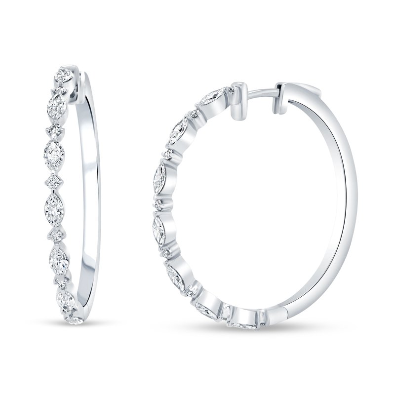Diamond & Marquise Hoop Earrings
