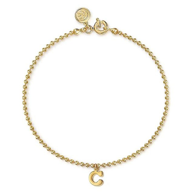 Beaded Initial ''C" Bracelet