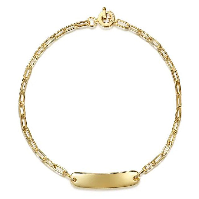 Hollow Paperclip Chain Id Bracelet