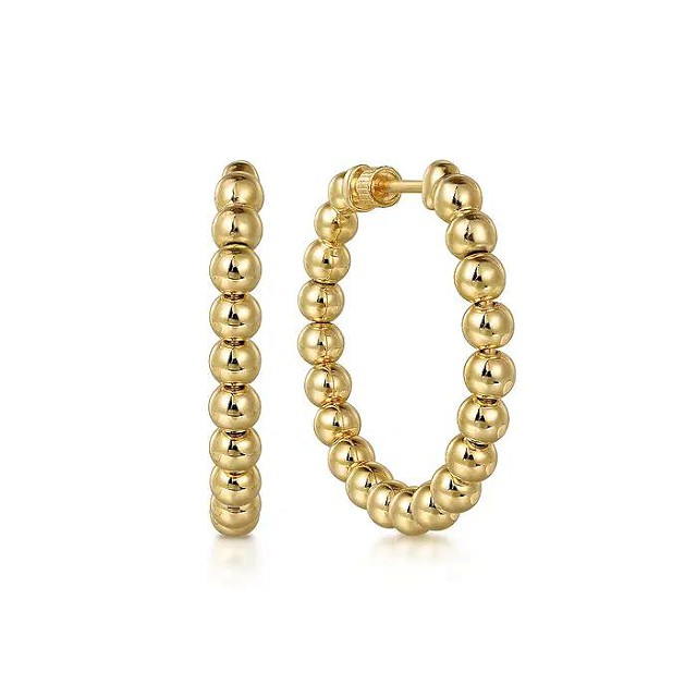 Beaded 30mm Hoop Earrings