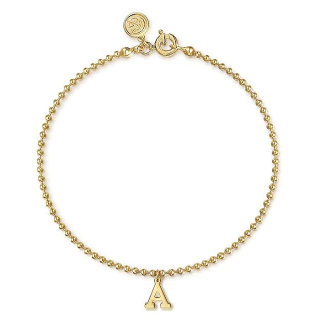 Beaded Initial 'A" Bracelet