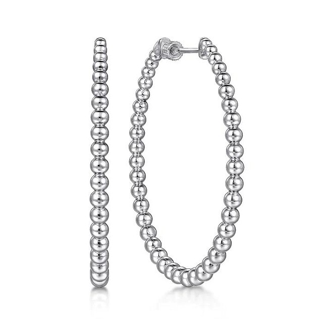 50mm Graduated Beaded Hoop Earrings