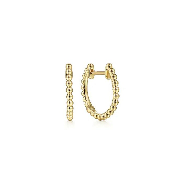 Beaded Huggie Hoops
