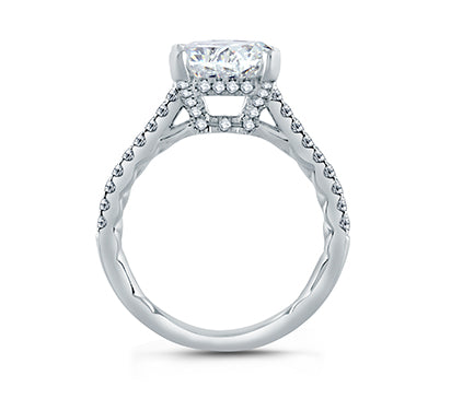 East/West Emerald Cut Modern Classic Semi Mount