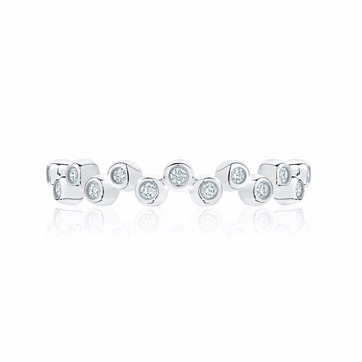 Stackable White Gold & Diamond Splash Ring