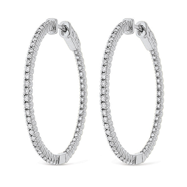 Diamond Inside/Outside Hoop Earrings